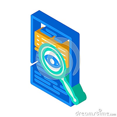 audit trail isometric icon vector illustration Vector Illustration