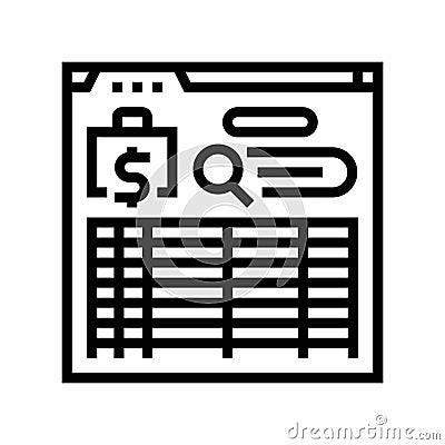 audit trail line icon vector illustration Vector Illustration