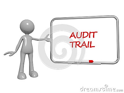 audit trail on white Stock Photo