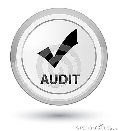 Audit (validate icon) prime white round button Cartoon Illustration