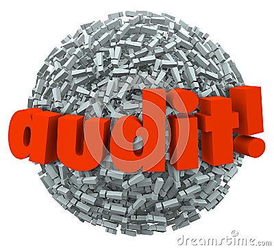 Audit Word Ball Anxiety Fear Tax Financial Accounting Practices Stock Photo