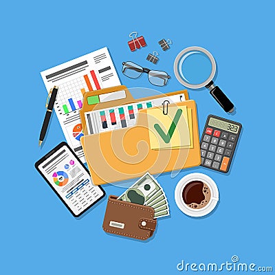 Auditing and Accounting Concept Vector Illustration