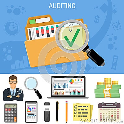 Auditing, Business Accounting Concept Vector Illustration
