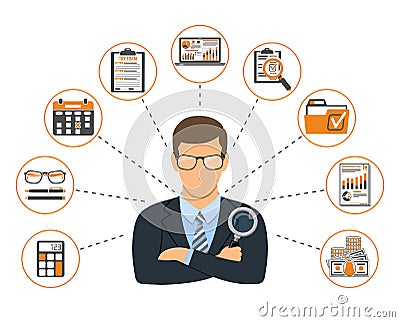 Auditing, Tax process, Accounting Banner Vector Illustration