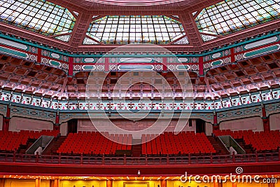 Auditorium domes and seats inside the Sun Yat-sen Memorial Hall in Guangzhou, China Stock Photo