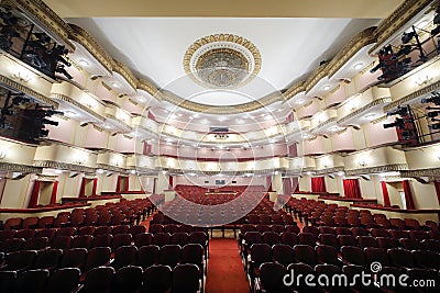Auditorium of Large stage in Vakhtangov Theatre Editorial Stock Photo