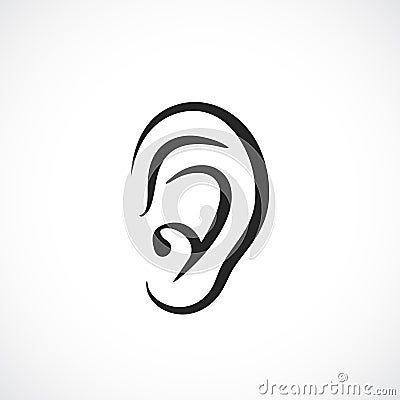 Auditory ear vector icon Vector Illustration