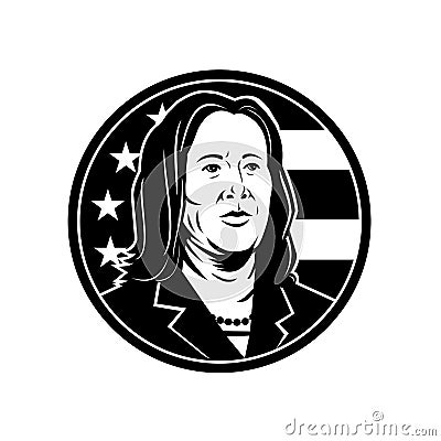 American Candidate Kamala Devi Harris for Vice President Election 2020 Retro Vector Illustration