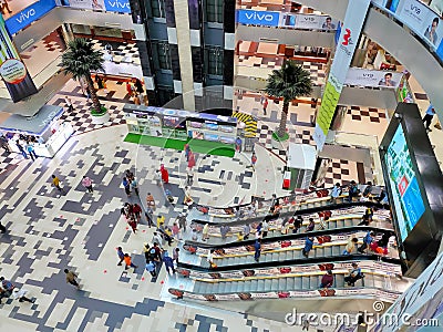 24 Aug 2020, Dhaka, Bangladesh. Inside view of bashundhora city shopping complex. it is one of the biggest market place in Editorial Stock Photo