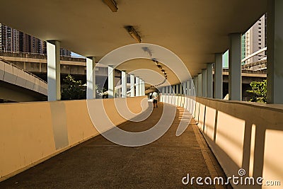 Aug 3 2023 the Long foot bridge at sunrise at hong kong Editorial Stock Photo