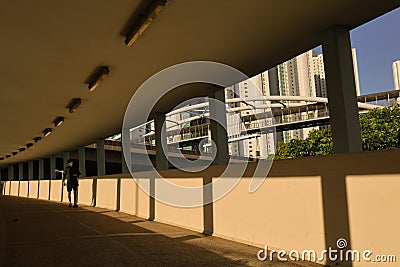 Aug 3 2023 the Long foot bridge at sunrise at hong kong Editorial Stock Photo