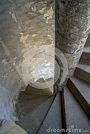 UNESCO World Heritage Site stone spiral steps Bhadra Fort Stock Photo