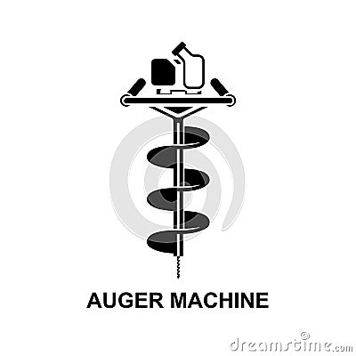 Auger machine icon. Post hole digger isolated on background Vector Illustration