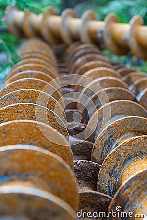Augers for drilling geological wells Stock Photo