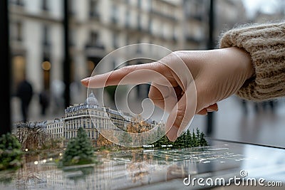 Augmented assistant - innovative virtual reality resources, instant access information, combining AR mapping Stock Photo
