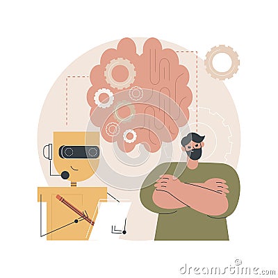 Augmented intelligence abstract concept vector illustration Vector Illustration