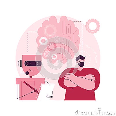 Augmented intelligence abstract concept vector illustration. Vector Illustration