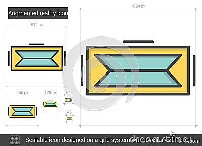 Augmented reality line icon. Vector Illustration