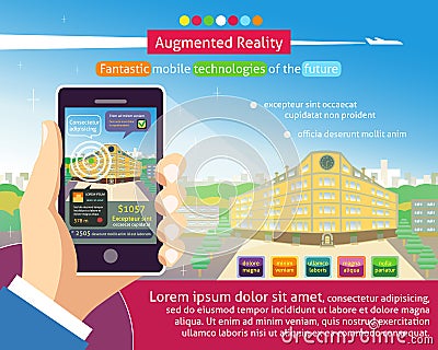 Augmented reality poster Vector Illustration