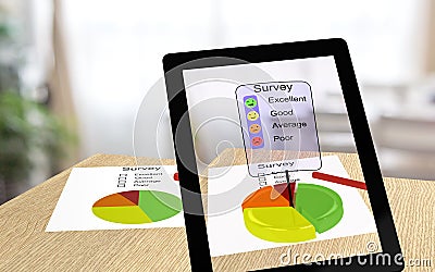 Augmented reality survey Cartoon Illustration