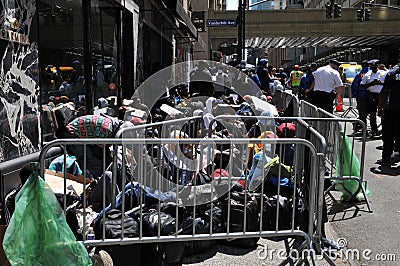 Asylum Seekers at the Roosevelt Hotel. Editorial Stock Photo