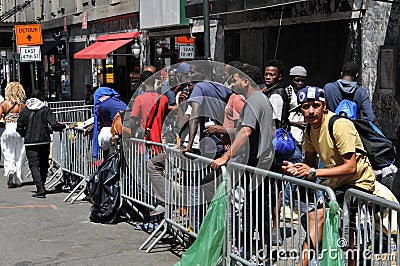 Asylum Seekers at the Roosevelt Hotel. Editorial Stock Photo