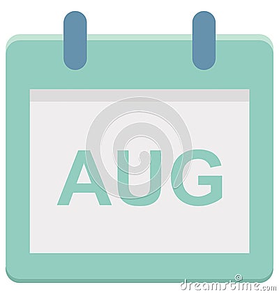 August, aug Special Event day Vector icon that can be easily modified or edit. Vector Illustration