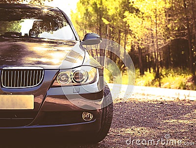 August 2017: BMW 3 series E90 330i Sparkling Graphite Stock Photo