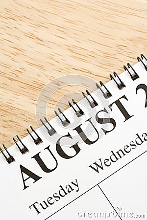 August on calendar. Stock Photo