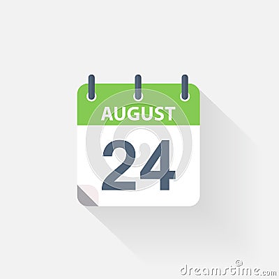 24 august calendar icon Vector Illustration