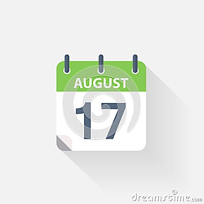 17 august calendar icon Vector Illustration