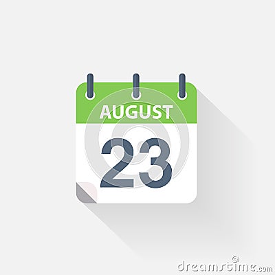 23 august calendar icon Vector Illustration