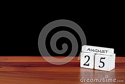 25 August calendar month. 25 days of the month. Stock Photo