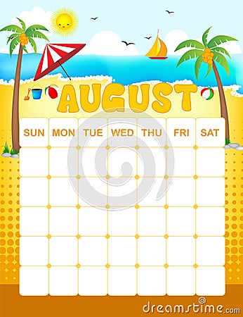 August calender Stock Photo