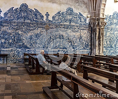 August 12, 2019. Coimbra, Portugal. Monastery of Santa Cruz. Editorial Stock Photo