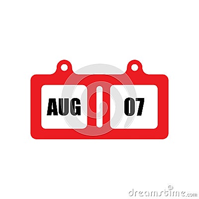 August flat calender Vector Illustration