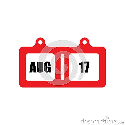 August flat calender Vector Illustration