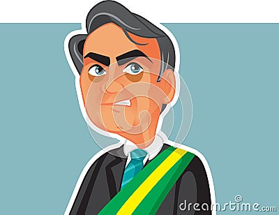 August 20, 2020 Jair Bolsonaro Vector Caricature Vector Illustration