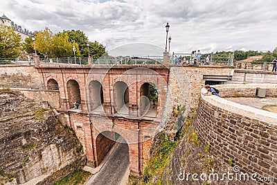 Extensive and famous archaeological complex consisting of caves and tunnels - Casemates du Bock in Editorial Stock Photo