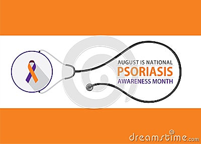 August is national psoriasis awareness month Vector Illustration