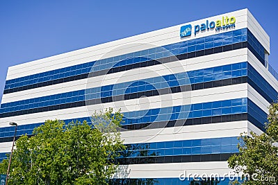 August 2, 2017 Santa Clara/CA/USA - Palo Alto Networks HQ building Editorial Stock Photo