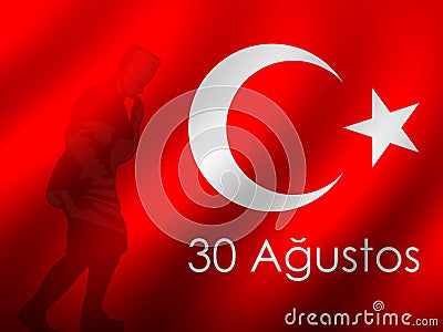 30 august. zafer bayrami or Victory Day Turkey and the National Day. vector illustration. Red and white banner Vector Illustration