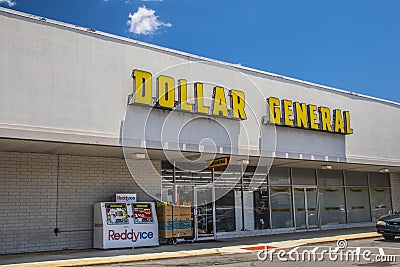 Front of a Dollar General store Editorial Stock Photo