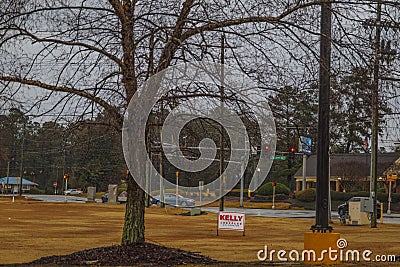 Kelly Loeffler republican lawn sign on a rainy day Editorial Stock Photo