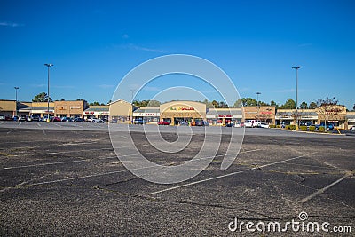 Shopping Plaza various retail stores Editorial Stock Photo