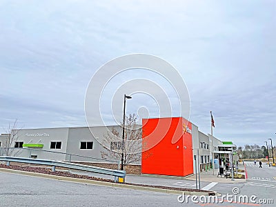 Walmart Neighborhood supermarket grocery retail store and people side view Editorial Stock Photo