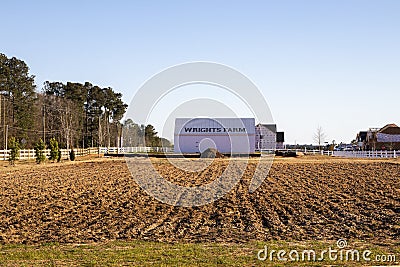 Wrights dairy farm on Wrightsboro road farmland and building Editorial Stock Photo