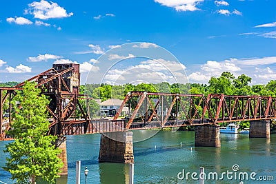 Augusta, Georgia, USA Old Train Bridge Stock Photo