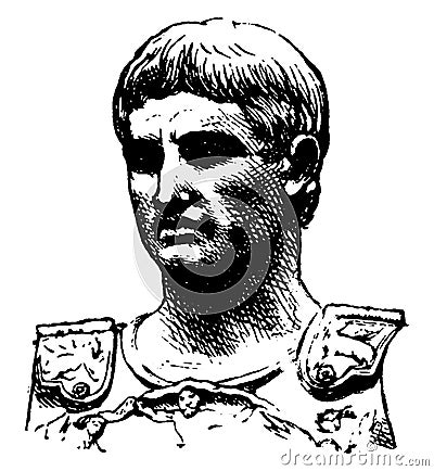 Augustus Caesar, vintage illustration Vector Illustration