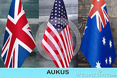 AUKUS is a trilateral defense alliance consisting of Australia, the United Kingdom and the United States Stock Photo